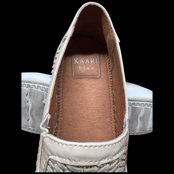 KAARI BLUE Women's 8 Cream Woven Loafer Slip On Comfort Shoes Casual - Picture 10 of 11